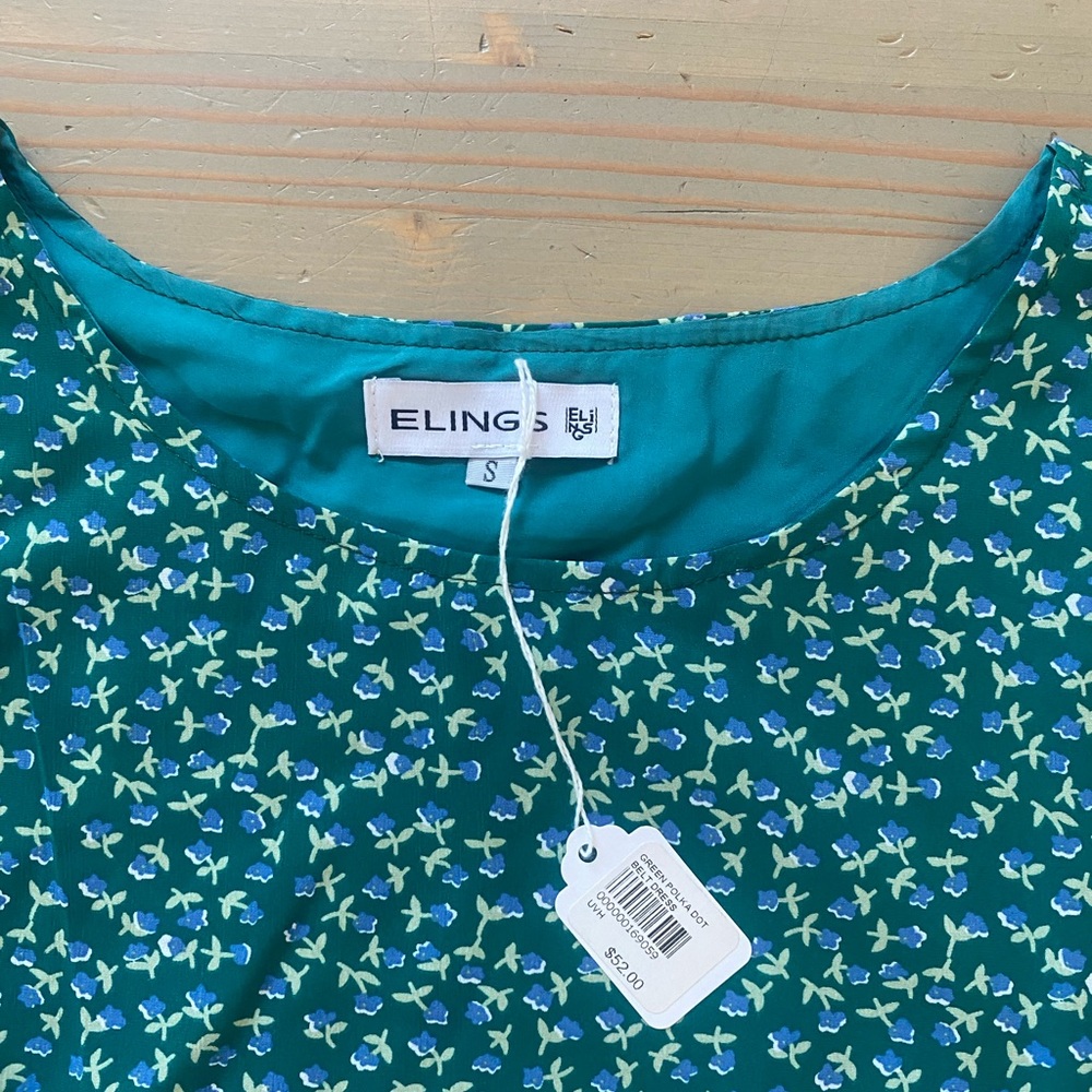 NWT Elings Floral Midi Short Sleeve Dress Small 2 4 - Picture 5 of 7